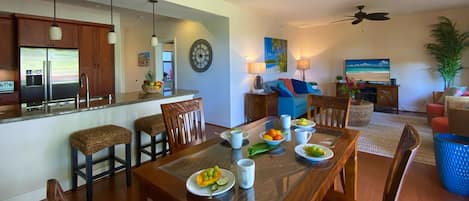 Dining, Living and Kitchen Areas