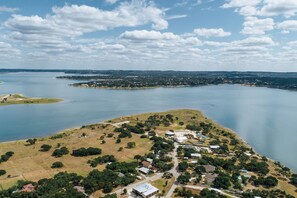 Aerial view of the boat launch.