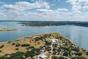 Aerial view of the boat launch.