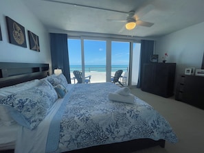 Primary bedroom offers unobstructed view of Atlantic Ocean