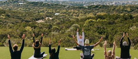 Yoga anyone? Breathe in the fresh and rejuvenating TX Hill Country air!!