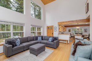 Cozy sectional for a family movie night