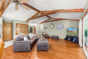 Open plan living area with enough space for family movie time!