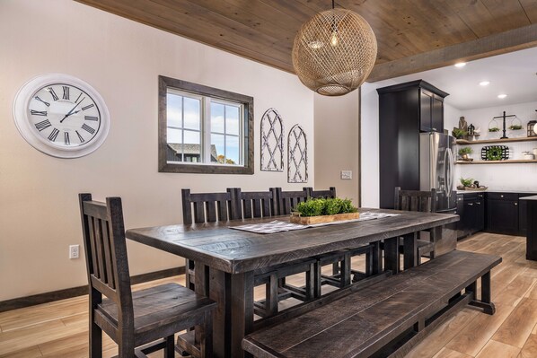 Beautiful dining area, open to the kitchen and living room