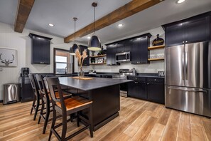 Gourmet kitchen with stainless appliances