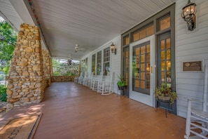 Gracious Front Porch w/ Rocking Chairs