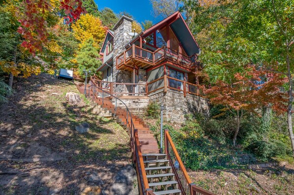 Stairs from the sundeck.