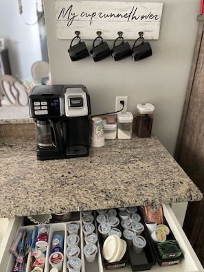 Stocked coffee bar