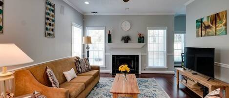 Classic Living Room with Wood Furnitures