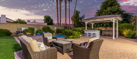 Outdoor patio lounge area