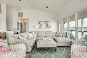 Upstairs Main Room with Access to Wrap Around Porch & Beach Views