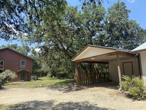 Our house on the left,  but still surprisingly private. 