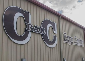 The C Bar C is a 10 minutes away and enough room at the lodge for your trailer. 