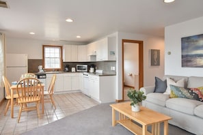 Open living kitchen and dining space