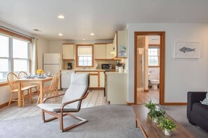 Living area and kitchen