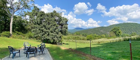 Fire pit area with amazing view