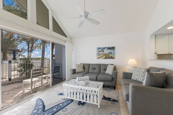 Living area opening directly to pool