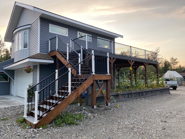 Up the deck is the studio entrance. 
