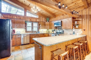 Kitchen | Breakfast Bar | Butcher Block Island | Keurig Coffee Maker