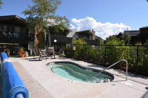 Relaxing in the shared hot tub is a great way to spend the end of an amazing day in Snowmass!