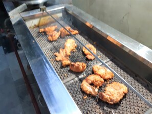 Grill preparation in the house.