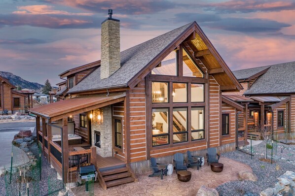 Front and patio view of cabin 5