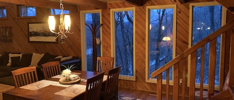 Dining area with tons of natural light 