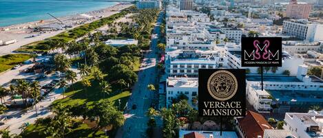 EXTERIOR: MODERN MANSION OF MIAMI, located 50 feet from Versace Mansion.