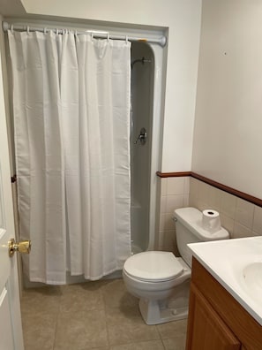 Full size bathroom in basement 