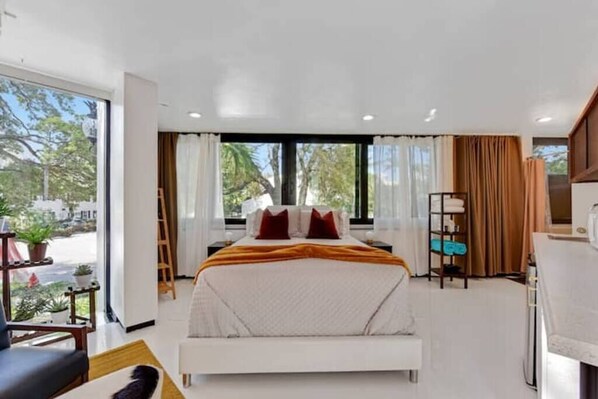 The Master bedroom has a queen-size bed, with a good-sized closet. Sheets are high quality and mattresses are new, comfortable, and well protected with mattress encasement, and waterproof mattress protectors.