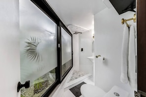 Master bathroom with full size shower and beautiful vanity.