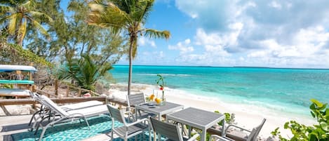 Million dollar view from the living room and deck of your private beach!