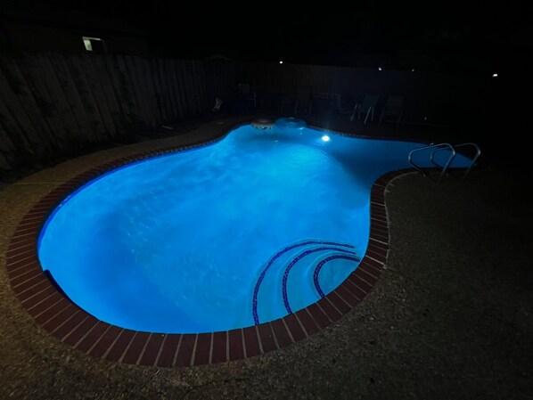 Pool at night.