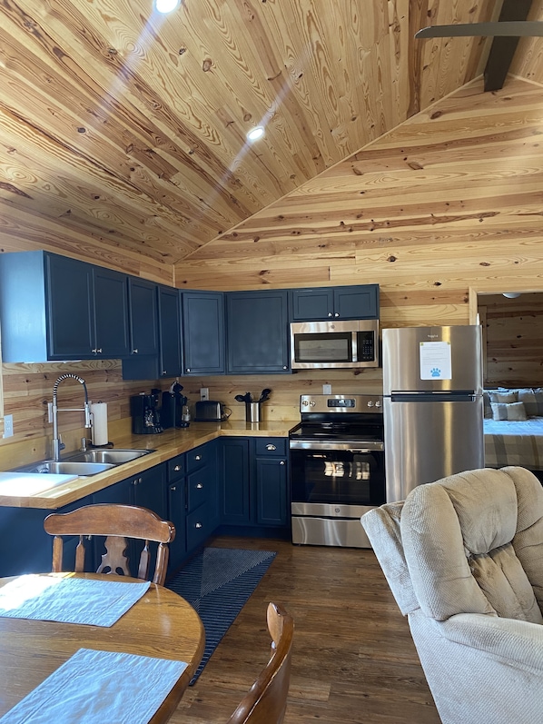 All wood interior with vaulted ceiling!