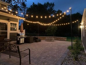 Cozy patio at night