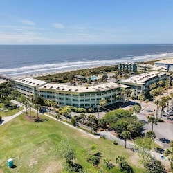 Aerial view of Sea Cabin Complex and Pier, Isle of Palms, SC | IOP Escapes