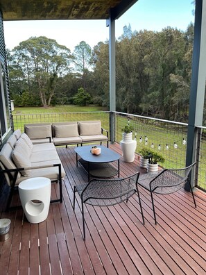 Large verandah with lots of seating