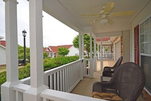 Covered front porch with rockers to enjoy morning coffee or evening wine.