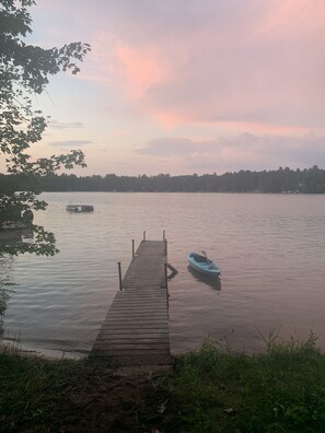 Dusk view from our shoreline.  Take a kayak paddle after dinner?