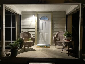 Welcome to your home away from home! Your Front Porch in the evening!
