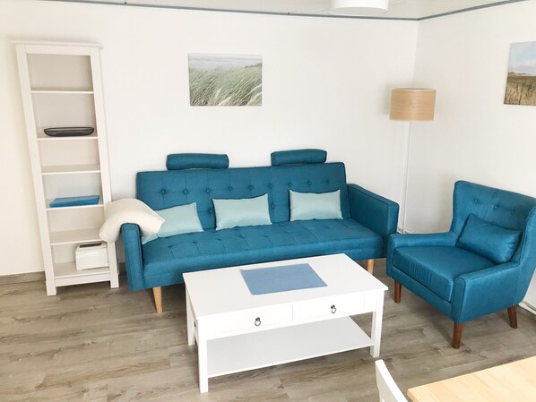 Wohnzimmer in der Ferienwohnung Frisia 3 in Norddorf auf Amrum