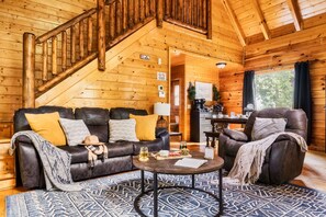 Cozy up in front of the fireplace before or after a fun filled day!