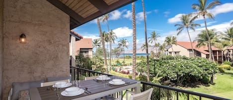 Enjoy dining on the private lanai