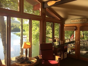 Living room overlooking the lake.