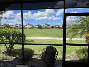 View of the golf course from the lanai
