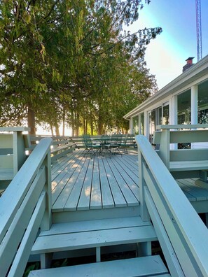 Large deck with patio table
