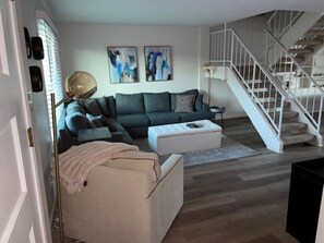 Family room with plenty of seating 
