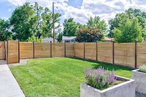 Fenced backyard