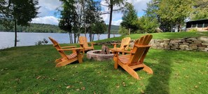  Firepit with Adirondack chairs.  