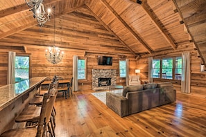 Living Area | Breakfast Bar w/ Seating